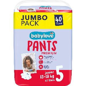 babylove Гащички Premium, размер 5 junior, (13-18 kg), Jumbopack, 40 бр (1577628)
