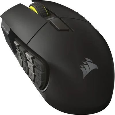 Мишка Corsair Scimitar Elite Wireless SE MMO, оптична (33 000 dpi), безжична, Bluetooth, USB, черна, 16 програмируеми бутона (CH-9314014-WW)
