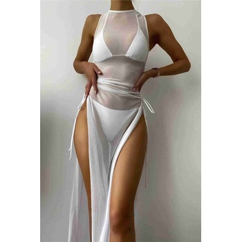 Base Дамско плажно парео-рокля - Бяло #385794 (385794_Бяло)