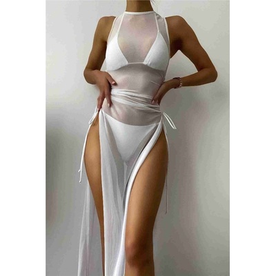 Base Дамско плажно парео-рокля - Бяло #385794 (385794_Бяло)