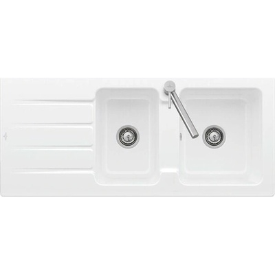 Villeroy & Boch Keramický dřez 116x51 cm s odtokem, CeramicPlus, alpská bílá
