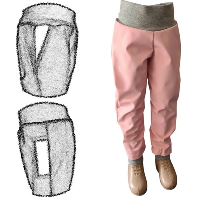 Dětské softshellové kalhoty s kapsami NEZATEPLENÉ světle růžové