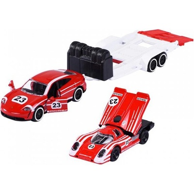 Majorette Porsche Taycan Turbo S 23 + přivěs + Porsche 917 23 1:64