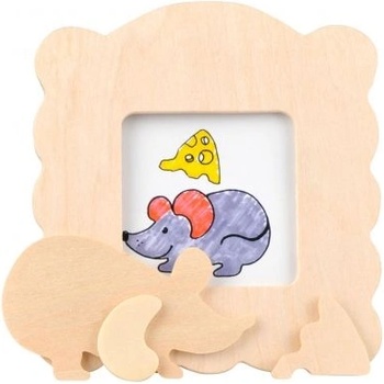 Goki - Дървена рамка за снимка за оцветяване и декорация - Мишле (SB301_4)