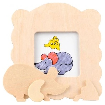 Goki - Дървена рамка за снимка за оцветяване и декорация - Мишле (SB301_4)