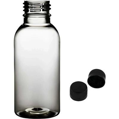 Tera Plastová lahvička čirá s černým uzávěrem 100 ml