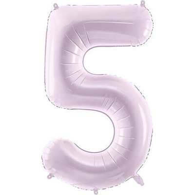 PartyDeco Fóliový balón narozeninové číslo 5 světle fialový 72 cm