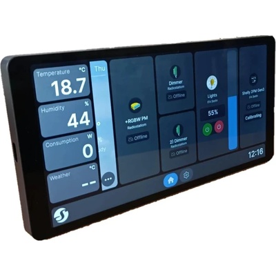 Shelly Смарт дисплей Shelly Wall Display X2 + BLU H&T с Bluetooth и сензор за температура и влажност (SHELLYWALL)