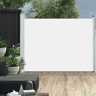 vidaXL Zatahovací boční markýza 140 x 500 cm krémová