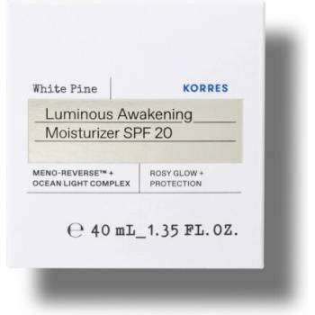 KORRES Крем Бял бор за хидратация в периода на постменопаузата , Korres White Pine Luminous Awakening Moisturizer SPF20 40 ml