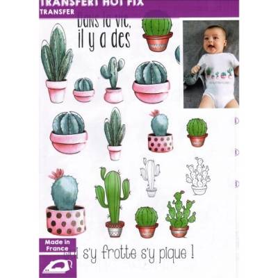 Nažehlovací obrázek na textil: Cactus, 19 x 28 cm