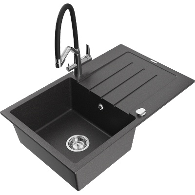 Mexen Bruno гранитна кухненска мивка с 1 отделение с отцедник и кухня Duo, (6513-76-671701-07)