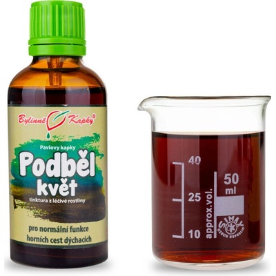 Bylinné kapky Podbeľ kvet bylinné kvapky tinktúra 50 ml