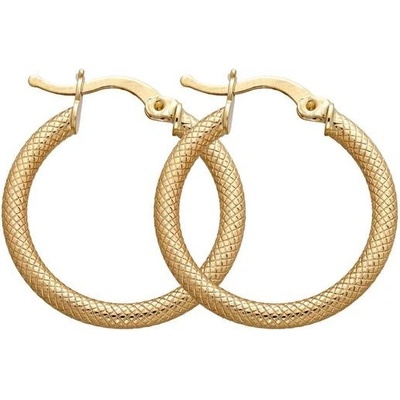 Zlaton Náušnice žluté zlato kruhy vzorované 2.5cm 2.6g 000252010239