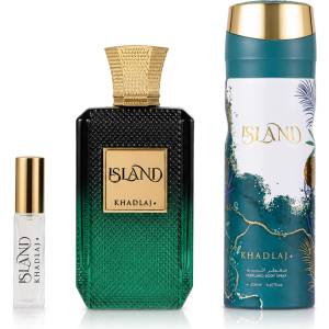 Khadlaj Island комплект Парфюмен екстракт 100 ml + Extrait de Parfum MINI 8 ml + Дезодорант 200 ml