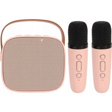 Karaoke sada Xtech růžová Bluetooth 2 mikrofony RGB