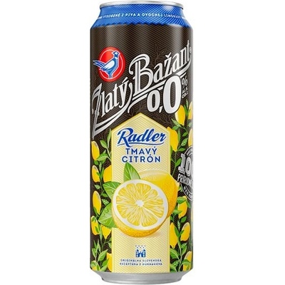 Zlatý Bažant Radler 0,0% Tmavý Citrón 0,5 l (plech)