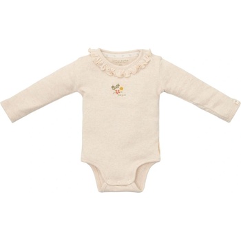 Little Dutch Бебешко боди с дълъг ръкав Little Dutch - С къдрички, Sand Melee, 74 cm, 6-9 м (CL24290011)