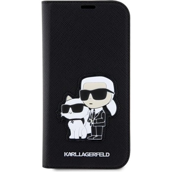 KARL LAGERFELD Калъф Karl Lagerfeld -дизайнерски кожен кейс за Apple iPhone 14 Saffiano KC NFT Book (KLBKP14SSANKCPK)