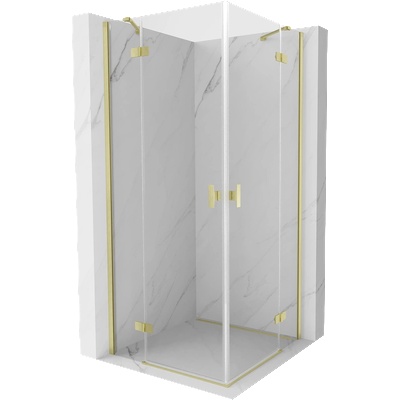 Mexen Mist-H Duo душ кабина с шарнирни врати 115 x 115 см, прозрачна, с шлифовано злато - 8A5-115L-115P-55-00 (8A5-115L-115P-55-00)