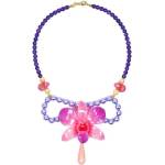 Dannyra Колие с естествена орхидея, аметист, стъклени мъниста и перли Майорка Purple Beauty Dannyra Jewels