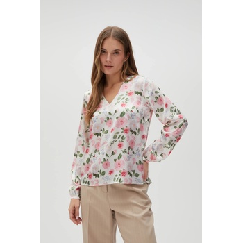 Moodo Бяла дамска цветна блуза Moodo Moodo | Byal | ЖЕНИ | XS