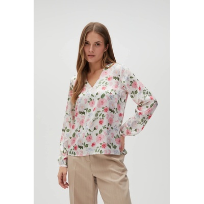 Moodo Бяла дамска цветна блуза Moodo Moodo | Byal | ЖЕНИ | XS