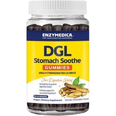 Enzymedica DGL Stomach Soothe Gummies [74 желирани бонбони] Шоколад