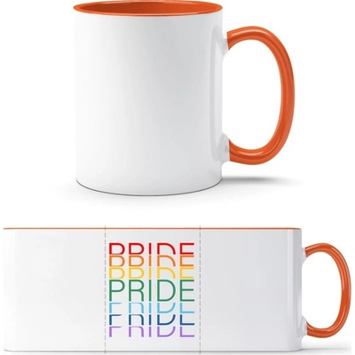 TTH Dvojfarebný Hrnček Dúhový dizajn Pride Pride Pride Biela Oranžová Standard Darčeky PrintEQ 250 ml