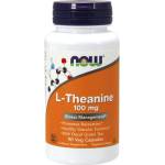 NOW NOW L-Theanine 100 мг, Теанин с листа от зелен чай, 90 капсули