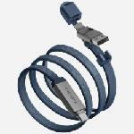 ENERGEA Кабел ENERGEA Sheath Travel 2в1 за USB-C/USB-A 60W 1.2m, син (Ene000105)