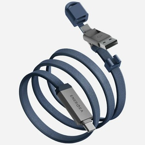 ENERGEA Кабел ENERGEA Sheath Travel 2в1 за USB-C/USB-A 60W 1.2m, син (Ene000105)
