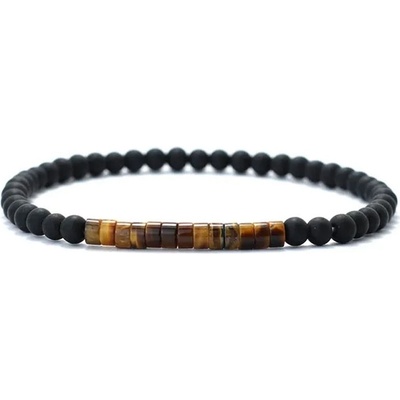 Daniel Dawson Korálkový náramek Gino Onyx a Tygří oko NR2068 Hnědá