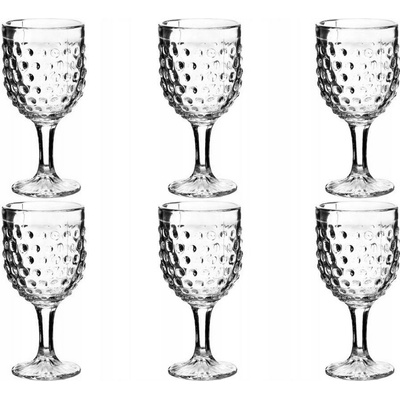 Design Skleničky na bílé víno skleničky červené víno skleničky na vodu Affek Elise Dots bezbarvé 6 x 280 ml