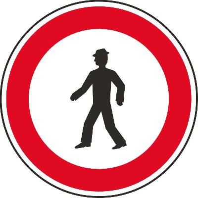 Dopravní značka – Zákaz vstupu chodců