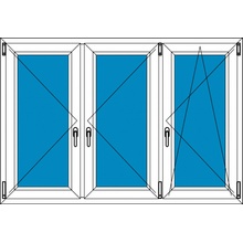 Ekosun Plastové okno Ekosun 7 Swisspacer Ultimate Trojkřídlé se sloupky 180x150 Bílá - Bílá