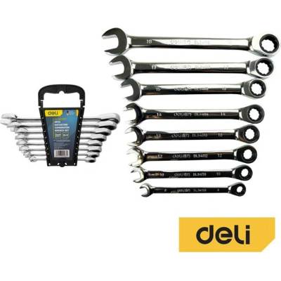 Deli Klíče očkoploché ráčnové sada 8ks EDL140108T 660665