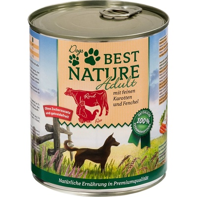 Best Nature Dog Adult krůtí hovězí & mrkev 6 × 800 g