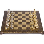 Manopoulos Луксозен шах Manopoulos - Classic Metal Staunton, 36 x 36 cm, кафяв (S34BRO)
