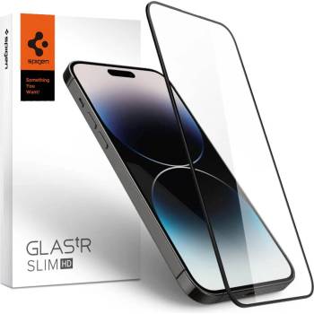 Spigen Стъклен Протектор за iPhone 14 Pro, SPIGEN FC Glass, Черен (AGL05221)