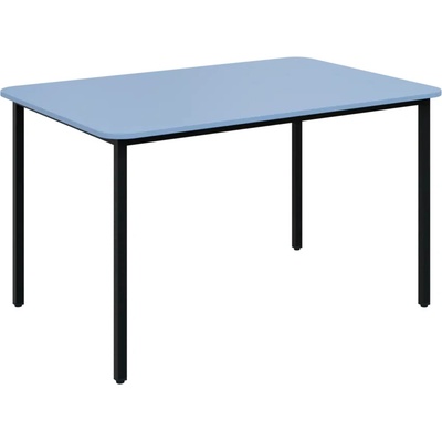 JSBR 130 N jídelní stůl kovová podnož černá deska 18 mm 1300 x 900 mm pastelově modrá