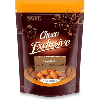 Poex Choco Exclusive Mandle v mléčné čokoládě se skořicí 175 g