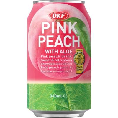 OKF Pink Peach Juice With Aloe 340 ml