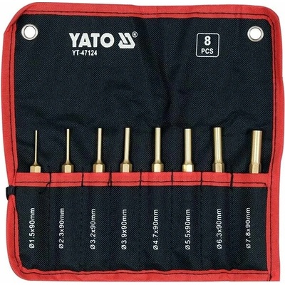 yato Súprava vyrážačov 8 ks, 90 mm, mosadz
