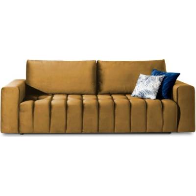Eltap Жълт кадифен разтегателен диван с място за съхранение 247 cm Lazaro - ELTAP (Laz_04)