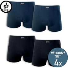 Knitva boxerky s modalem set 4 kusů - 2x černé + 2x modré