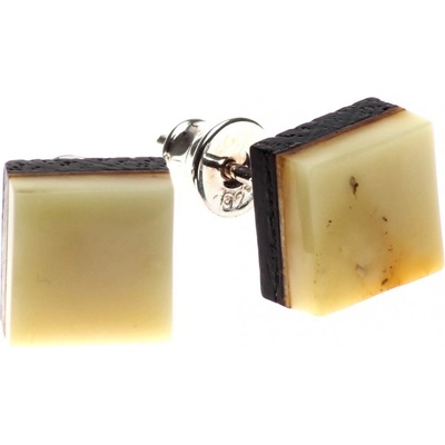 Reblan jantárové náušnice s drevom z kolekcie AMBERWOOD TDNU012