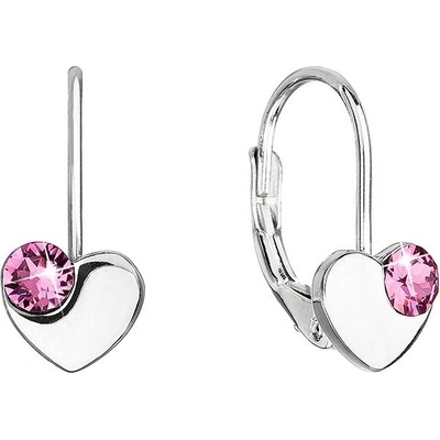 Pavona stříbrné visací se Swarovski krystaly růžové srdíčka 31299.3 Rose