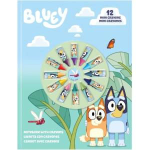 Kidslicensing Творчески комплект Kids Licensing Bluey - Тетрадка с 12 мини пастела (BY00006)