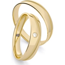 Blink Blink Klasické svadobné obrúčky s drážkou a kameňom 8314 ZL